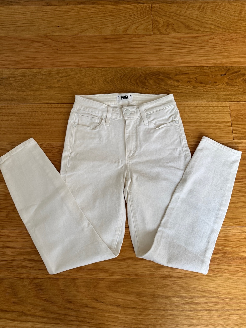 PAIGE White High-Rise Skinny Jeans - Sleek Cotton Stretch,24